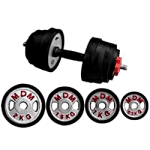 دمبل متغیر با وزنه های دور لاستیک 0.5 و 1 و 1.5 و 2 کیلوگرم نقره ای برند ام دی ام