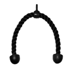 طناب بافته شده مشکی در دو سر دارای توپی مشکی و در وسط دارای قلاب