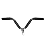 دستگیره فلزی آبکاری شده که با پوششی از لاستیک مشکی چهار تکه پوشانده شده و دارای یک قلاب فلزی در نوک قله وی می باشد .