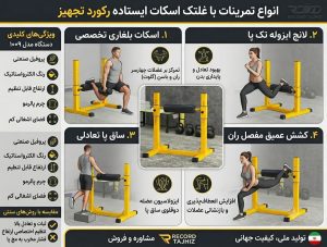تمرینات قابل اجرا با غلتک ایستاده اسکات بلغاری 1009 رکورد تجهیز
